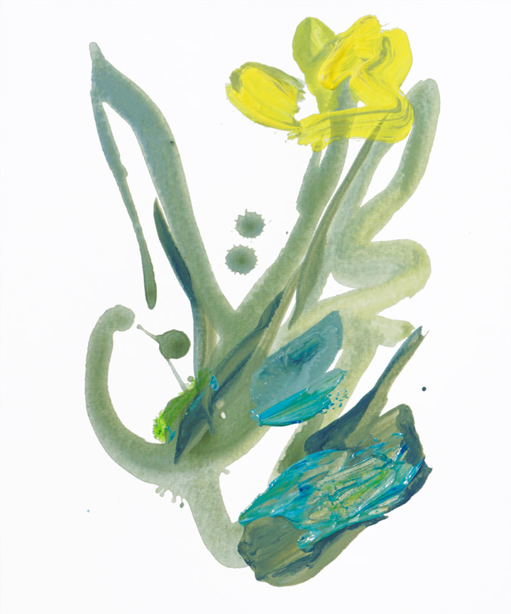 Floral Abstract Work on Paper, Lauren Adams Art
