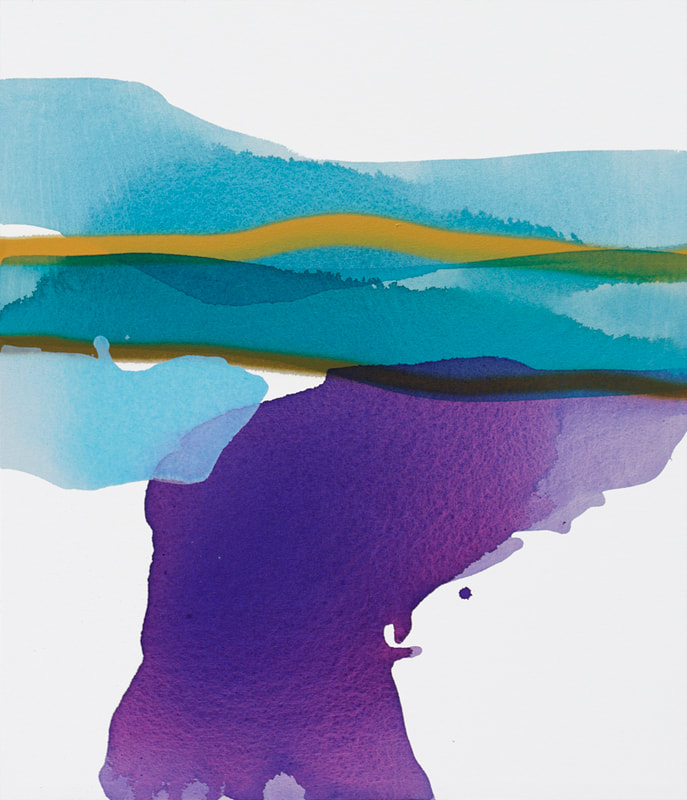 Sunset Lake Abstract Waterscape Canvas Lauren Adams Art