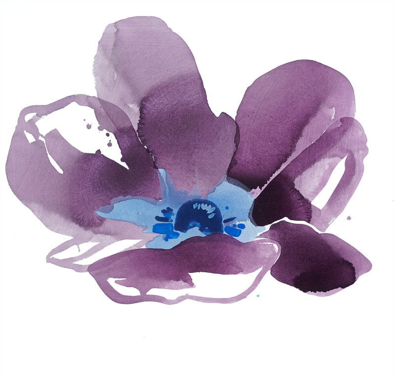 Violet Poppy Lauren Adams Art 48x48