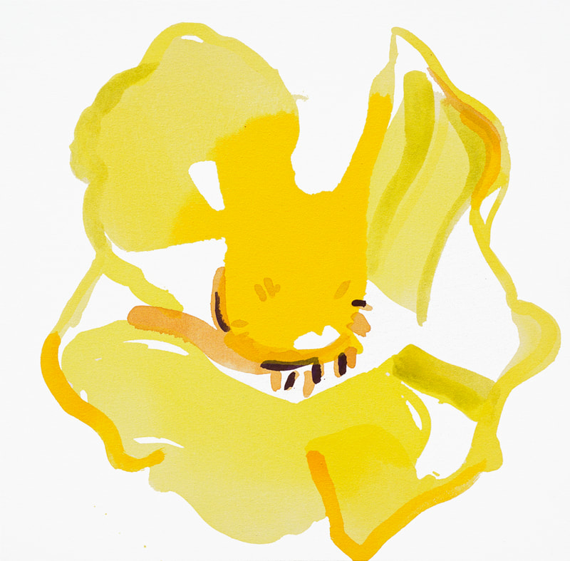 Yellow Poppy I Lauren Adams Art 25x25